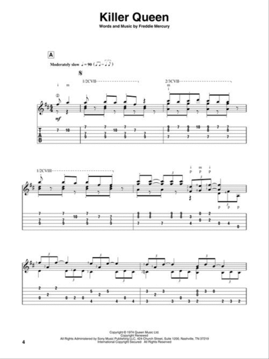 Queen for Classical Guitar Acoustic Guitar scores gallery preview page 4