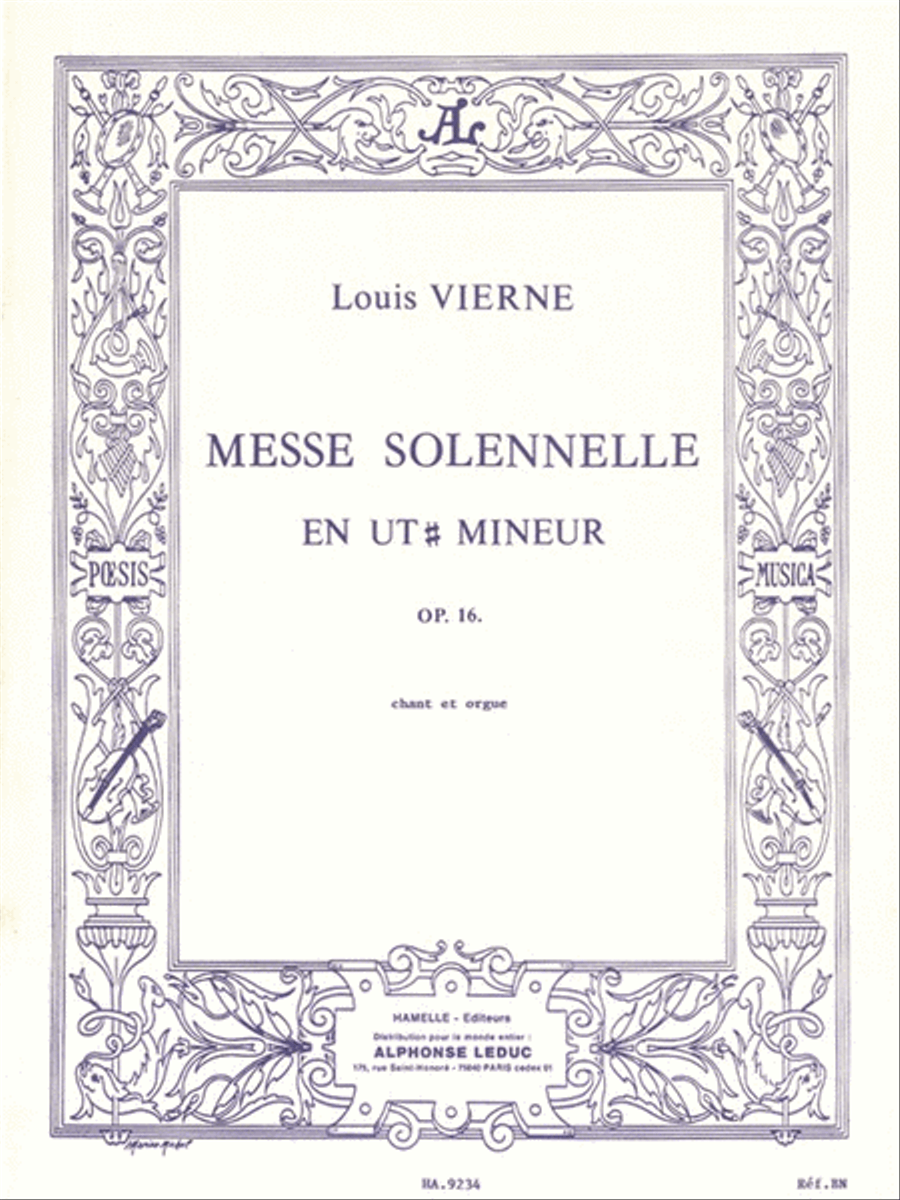 Messe Solennelle en ut Diese Mineur pour chant et deux orgues 4-Part scores gallery preview page 1