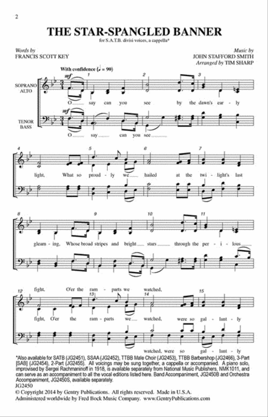 The Star-Spangled Banner SSAATTBB scores gallery preview page 2