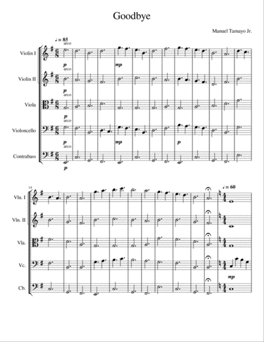 Goodbye String Orchestra scores gallery preview page 2