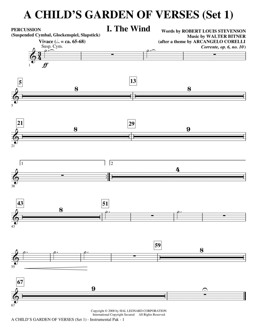 A Child's Garden of Verses (Set I) - Percussion Choir scores gallery preview page 1