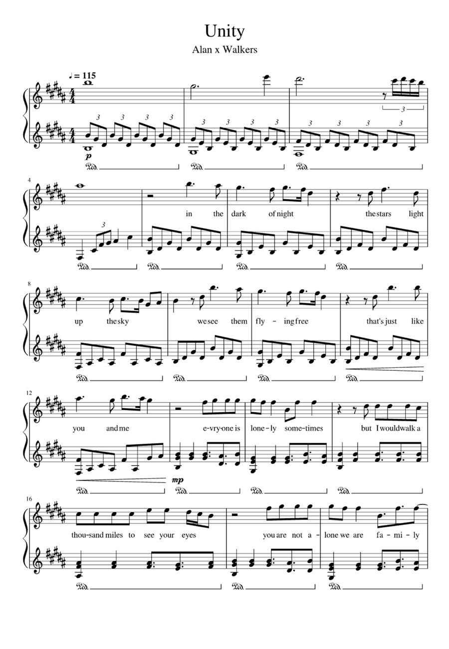 Unity Easy Piano scores gallery preview page 1
