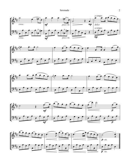 Serenade (abridged) for easy violin and cello image number null