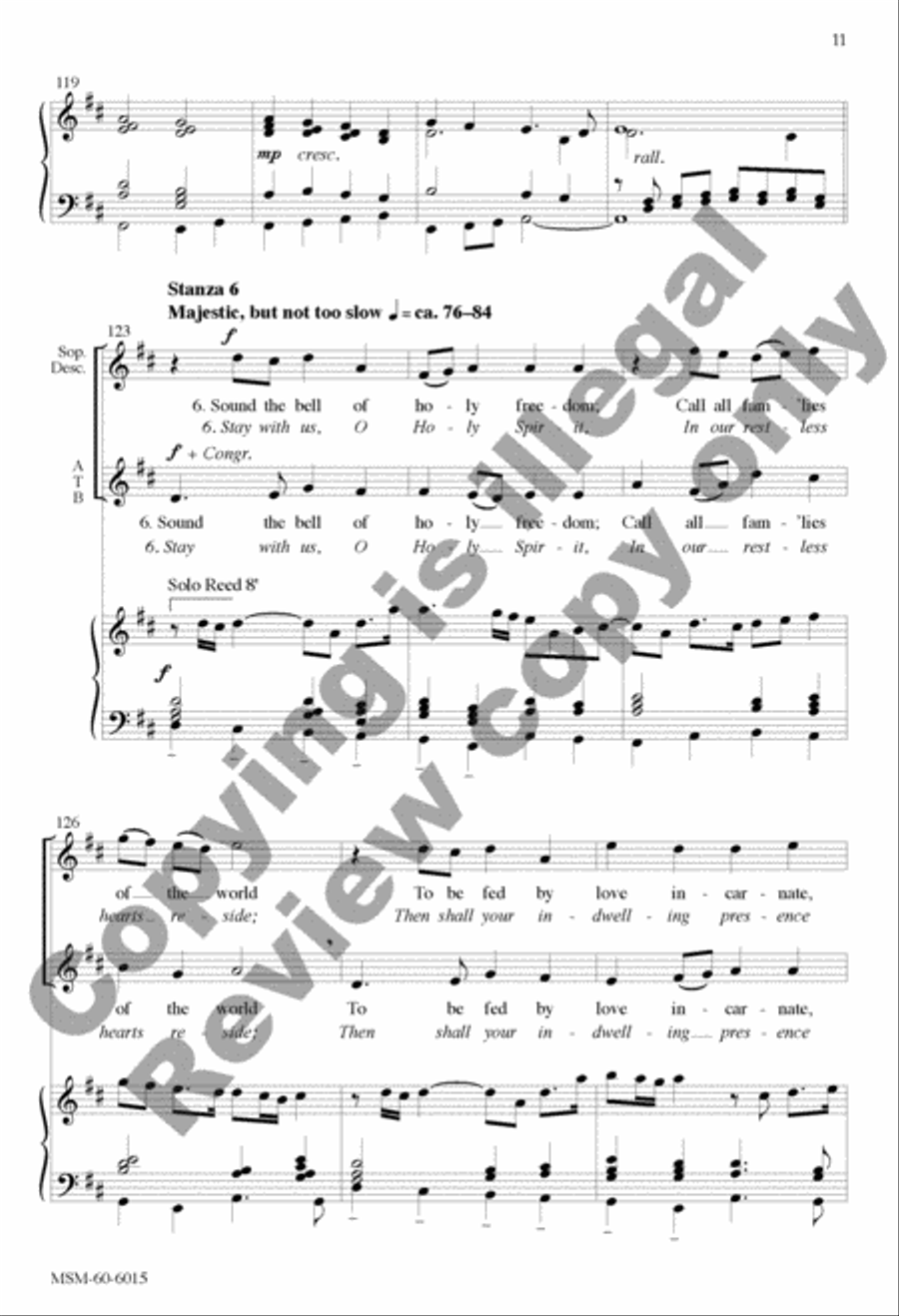 Sound the Bell of Holy Freedom: Come to Us, O Holy Spirit 4-Part scores gallery preview page 22