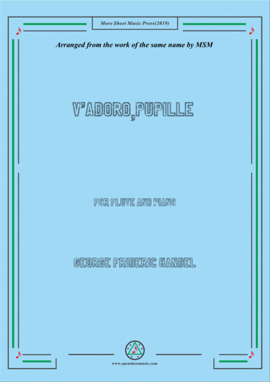 Handel-V'adoro,pupille,for Flute and Piano Flute Solo scores gallery preview page 1