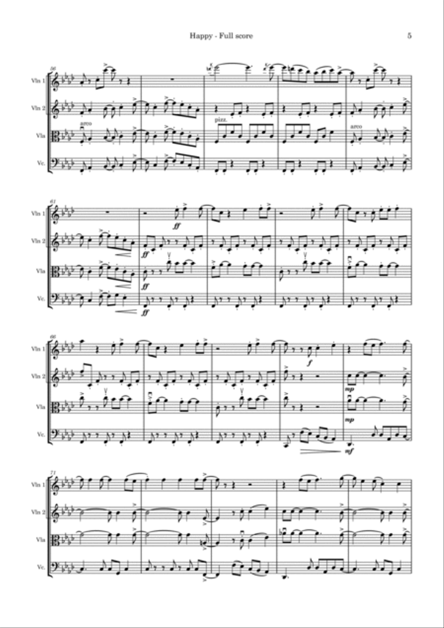 Happy Happy String Quartet scores gallery preview page 5