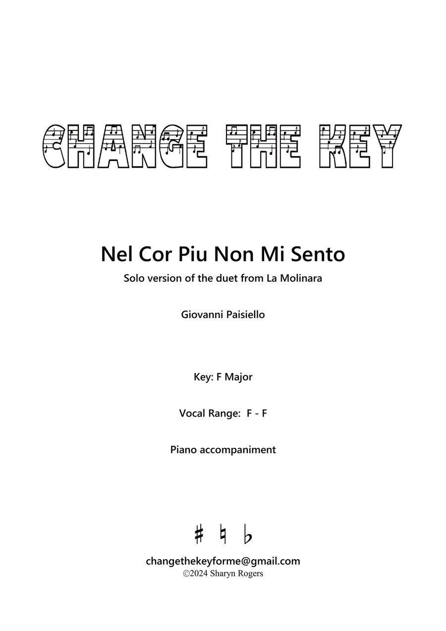 Nel cor piu non mi sento - F Major Voice Solo scores gallery preview page 1