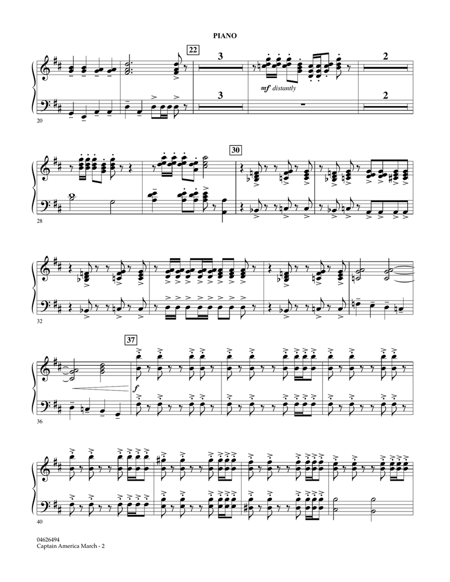 Captain America March - Piano Orchestra scores gallery preview page 2
