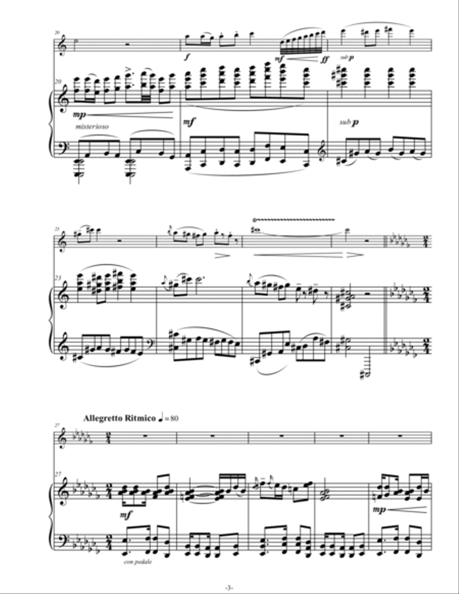 Sonata for Flute (or Violin) And Piano - Opus 6 Small Ensemble scores gallery preview page 5