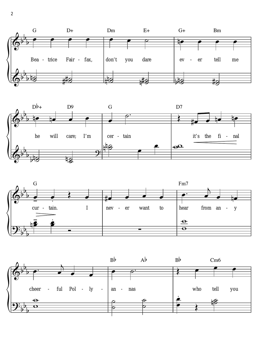 But Not For Me (arr. Phillip Keveren) Easy Piano scores gallery preview page 2