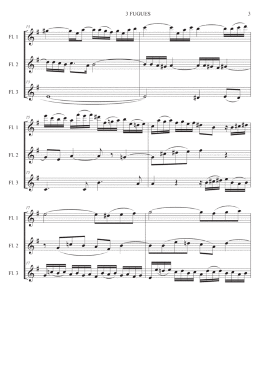 3 Fugues J S Bach - Flute trio Flute Trio scores gallery preview page 4
