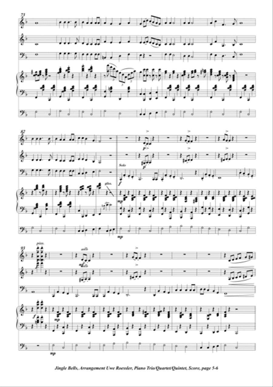 Jingle Bells Piano Trio scores gallery preview page 5