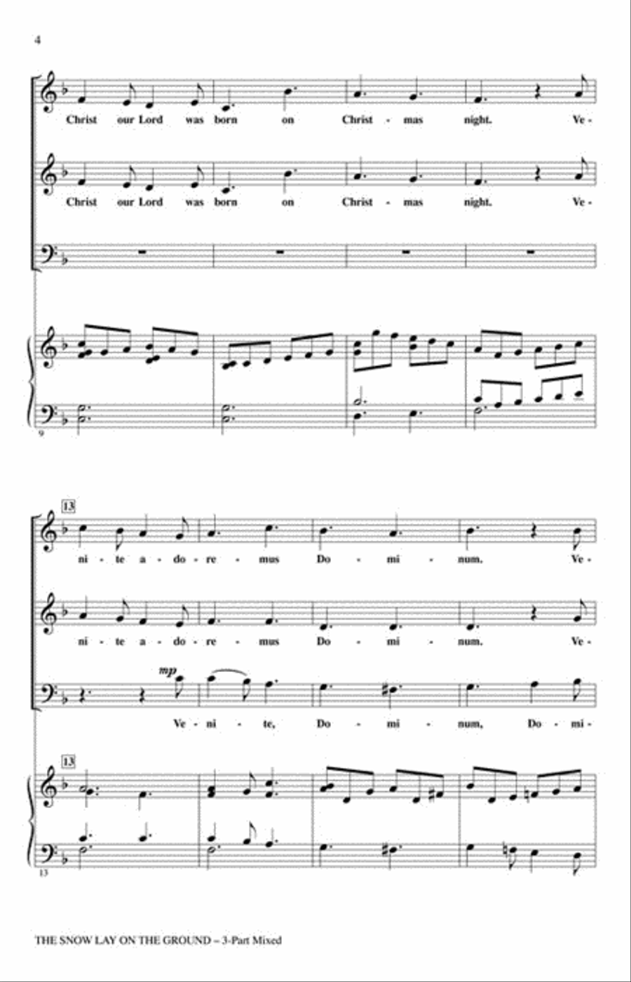 The Snow Lay on the Ground Choir scores gallery preview page 3