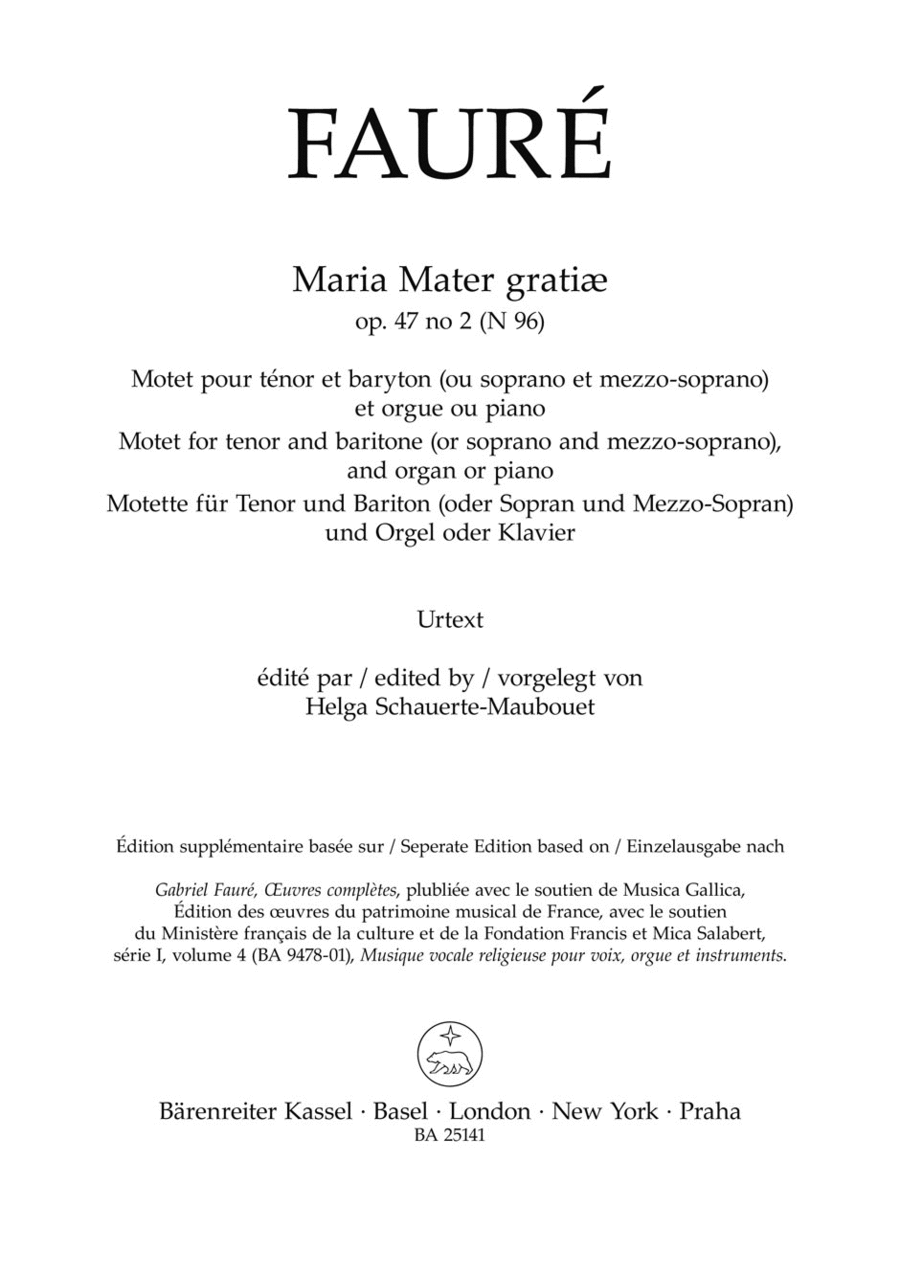 Maria Mater gratiæ, op. 47/2 N 96