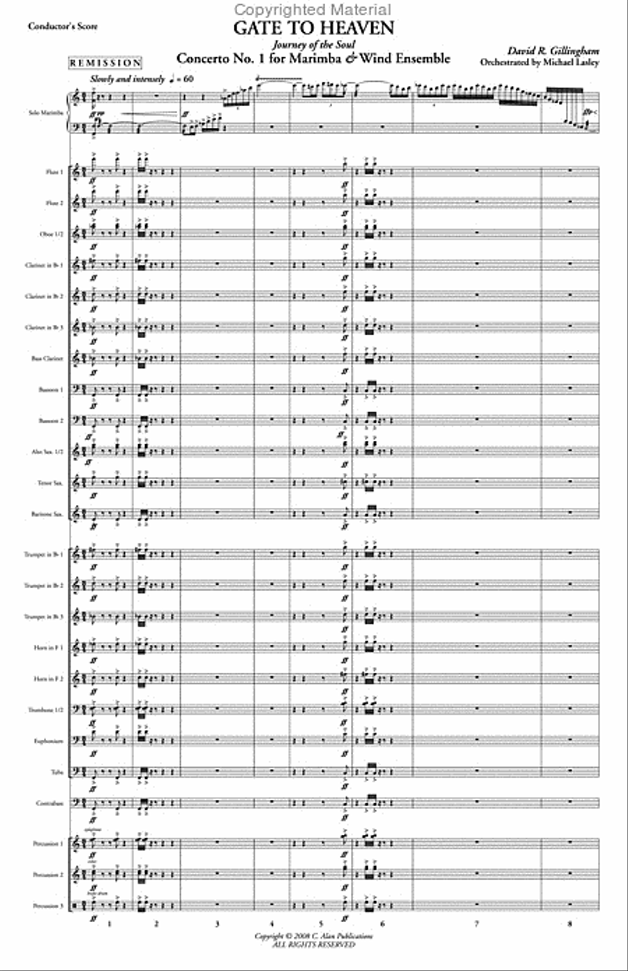 Gate to Heaven (wind ensemble score) Concert Band scores gallery preview page 2