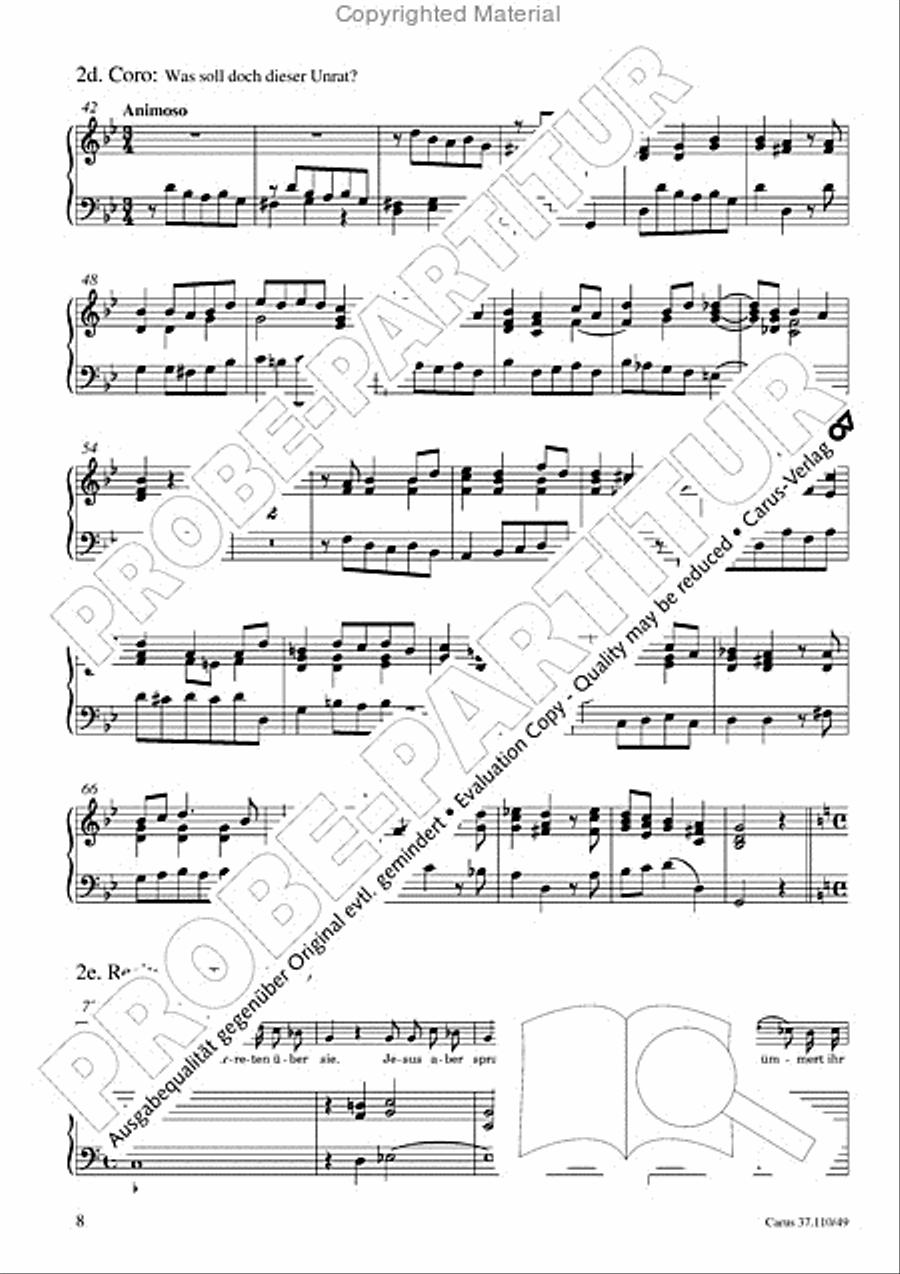 Markuspassion. Werkausgabe Reihe 1, Bd. 7 (Homilius) Organ scores gallery preview page 9
