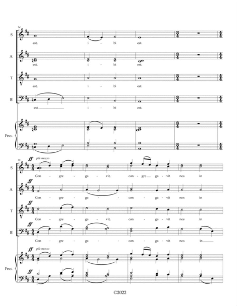 Ubi Caritas (where there is charity and love) 4-Part scores gallery preview page 5