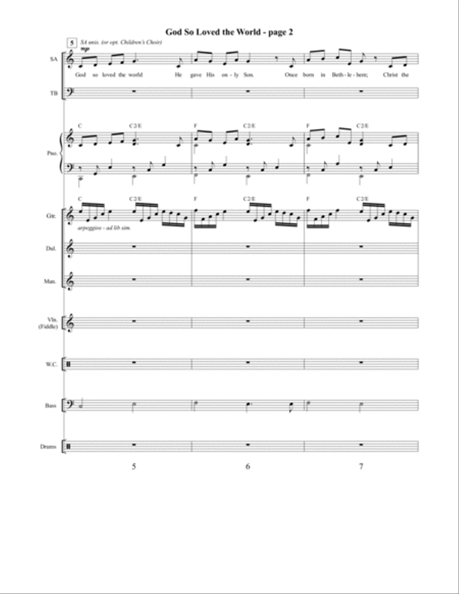 God So Loved the World Orchestration (Digital) 4-Part scores gallery preview page 3