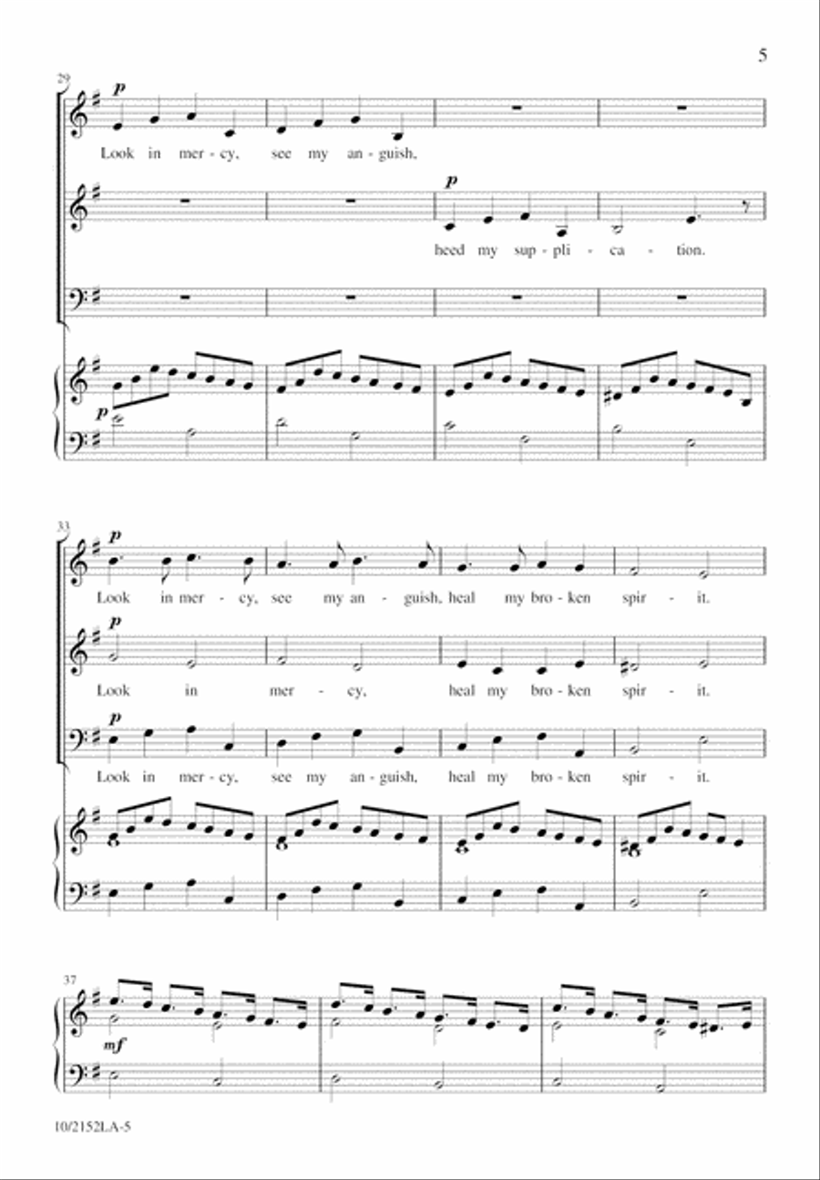 O Lord, Hear Me O Lord, Hear Me 3-Part scores gallery preview page 6