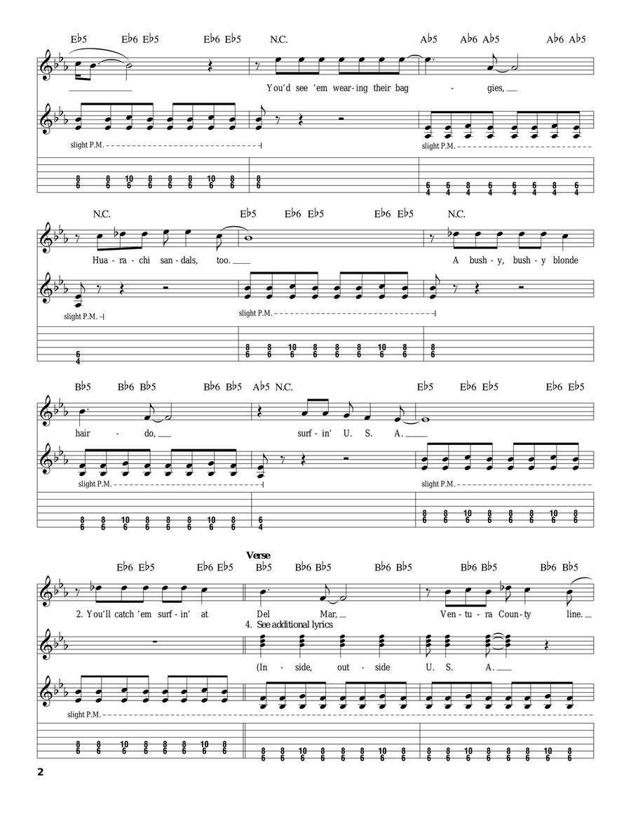 Surfin' U.S.A. Acoustic Guitar scores gallery preview page 2