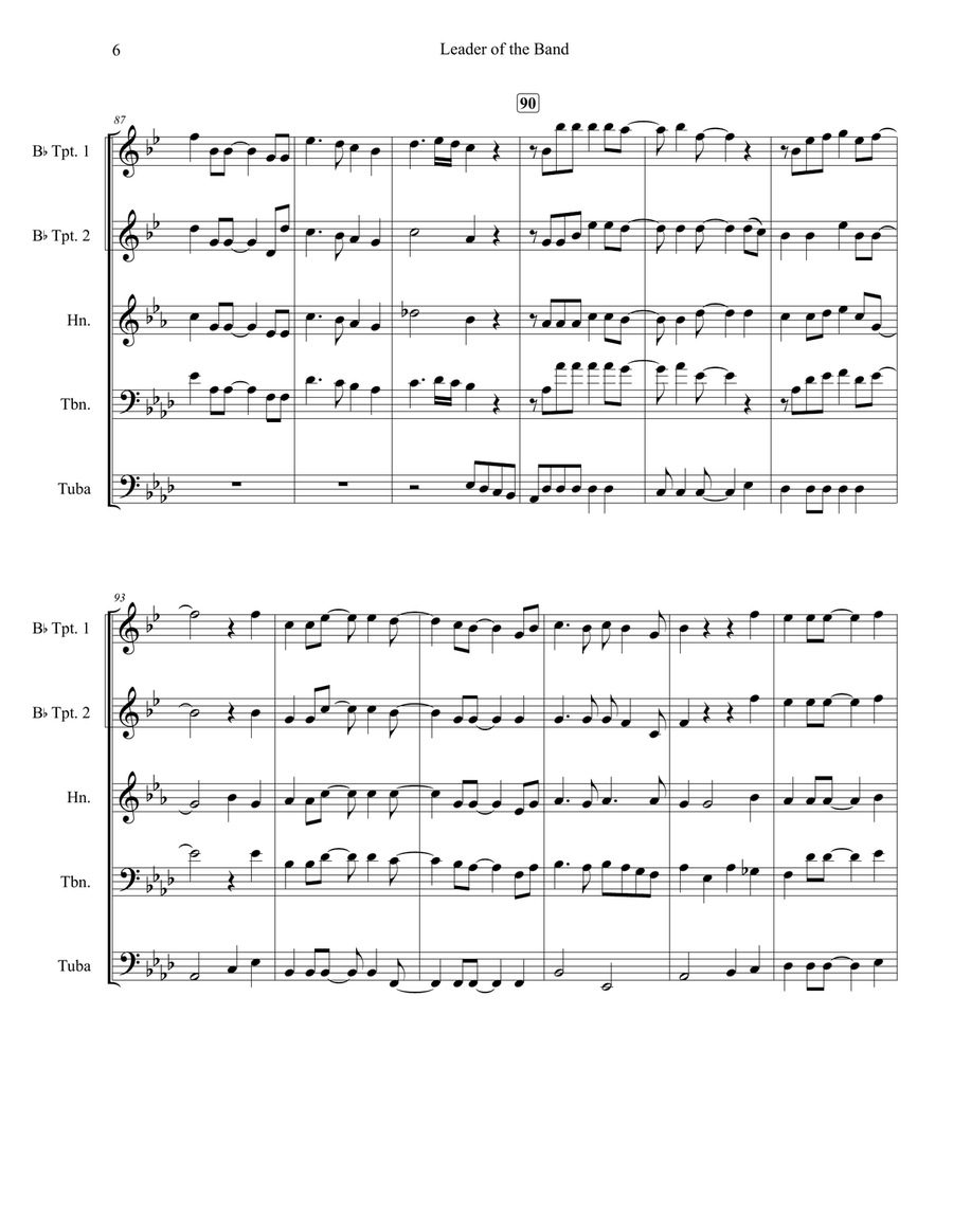 Leader Of The Band Leader Of The Band Brass Quintet scores gallery preview page 6