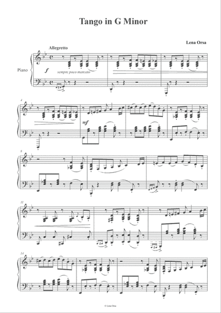 Tango in G Minor Piano Solo scores gallery preview page 2