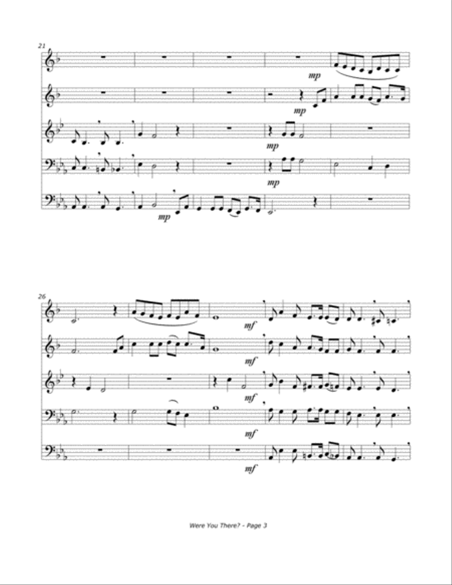 Were You There? Brass Ensemble scores gallery preview page 4