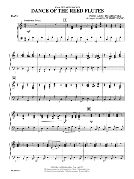 Dance of the Reed Flutes (from The Nutcracker): Piano Accompaniment