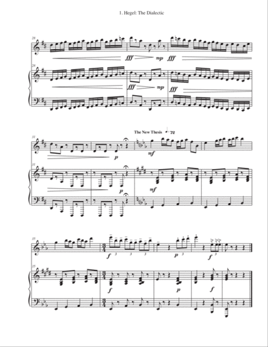 Philosophical Sketches for Violin and Piano Violin Solo scores gallery preview page 4