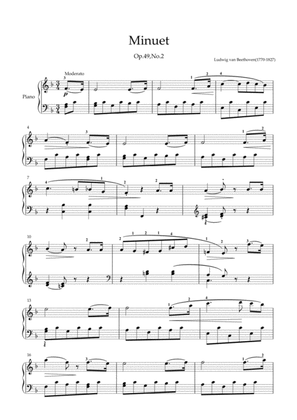 Beethoven - Minuet from Op.49 No.2(Easy piano arrangement)