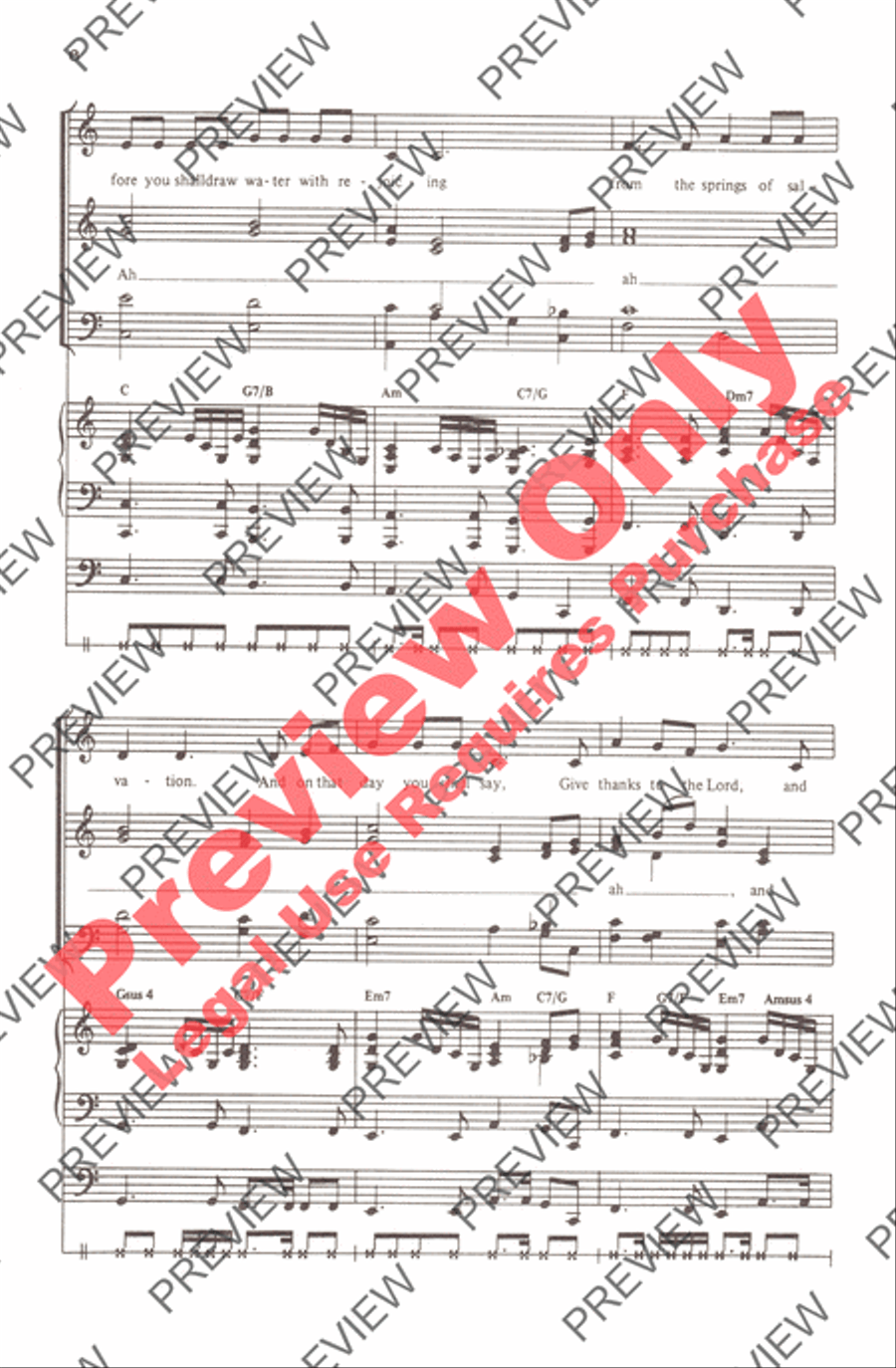 First Song of Isaiah 4-Part scores gallery preview page 6