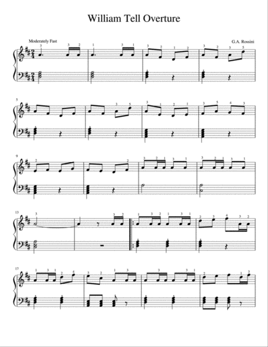 William Tell Overture (Solo Piano) Piano Solo scores gallery preview page 1