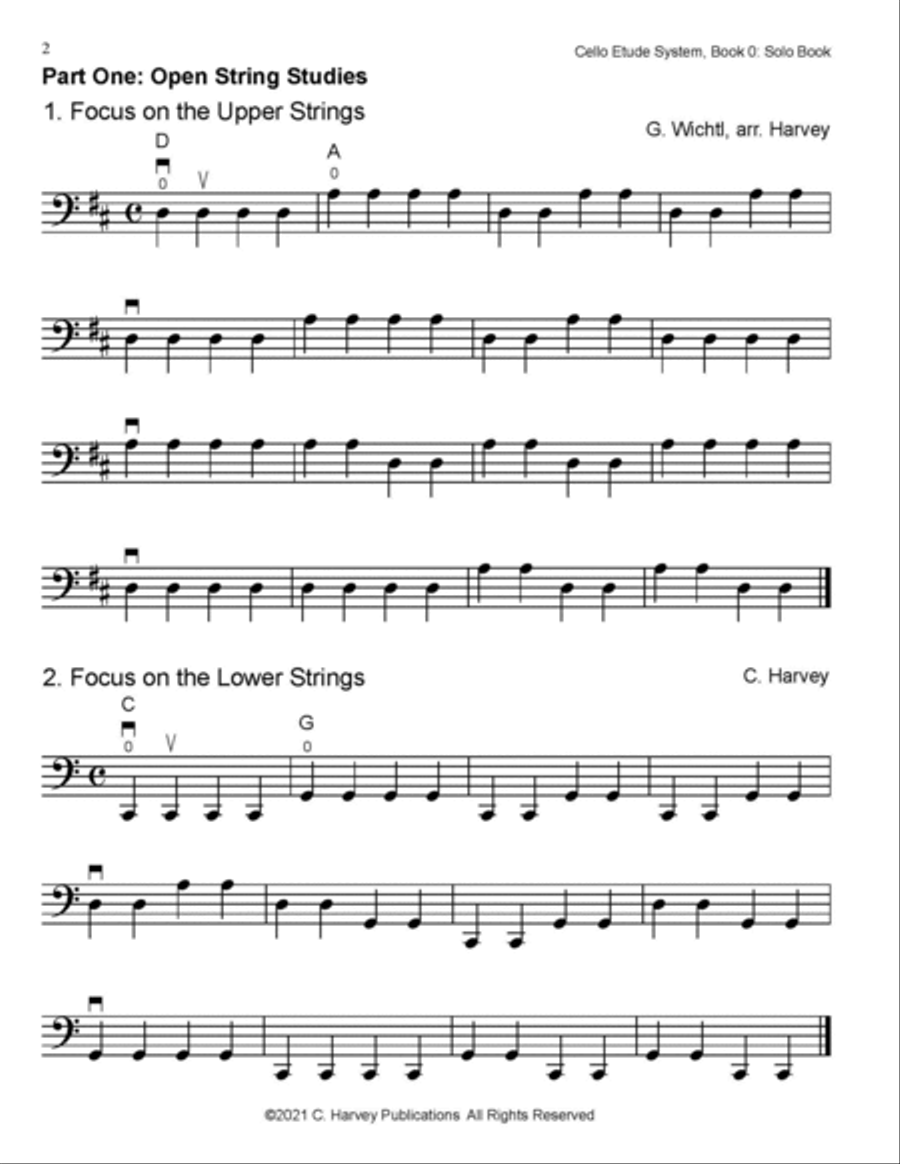 The Cello Etude System, Part 0; Beginning Studies - Solo Book Cello scores gallery preview page 2