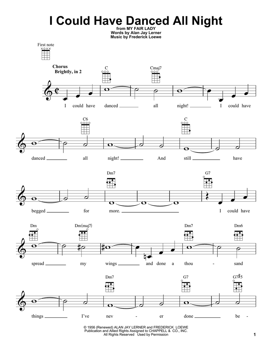 I Could Have Danced All Night Ukulele scores gallery preview page 1