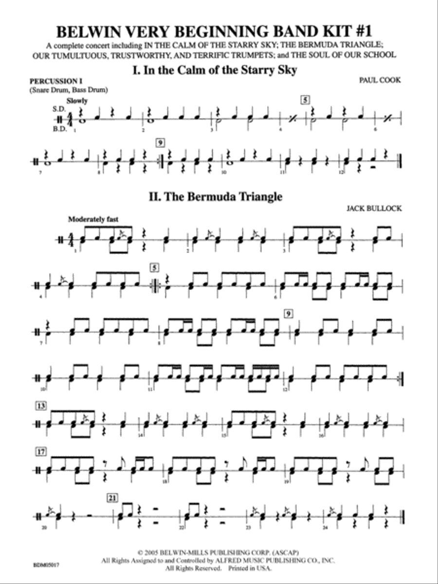 Belwin Very Beginning Band Kit #1: 1st Percussion Concert Band scores gallery preview page 1
