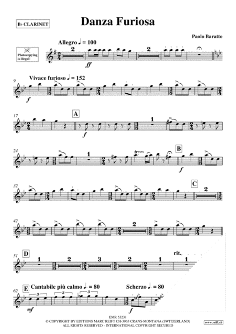 Danza Furiosa Clarinet Solo scores gallery preview page 3