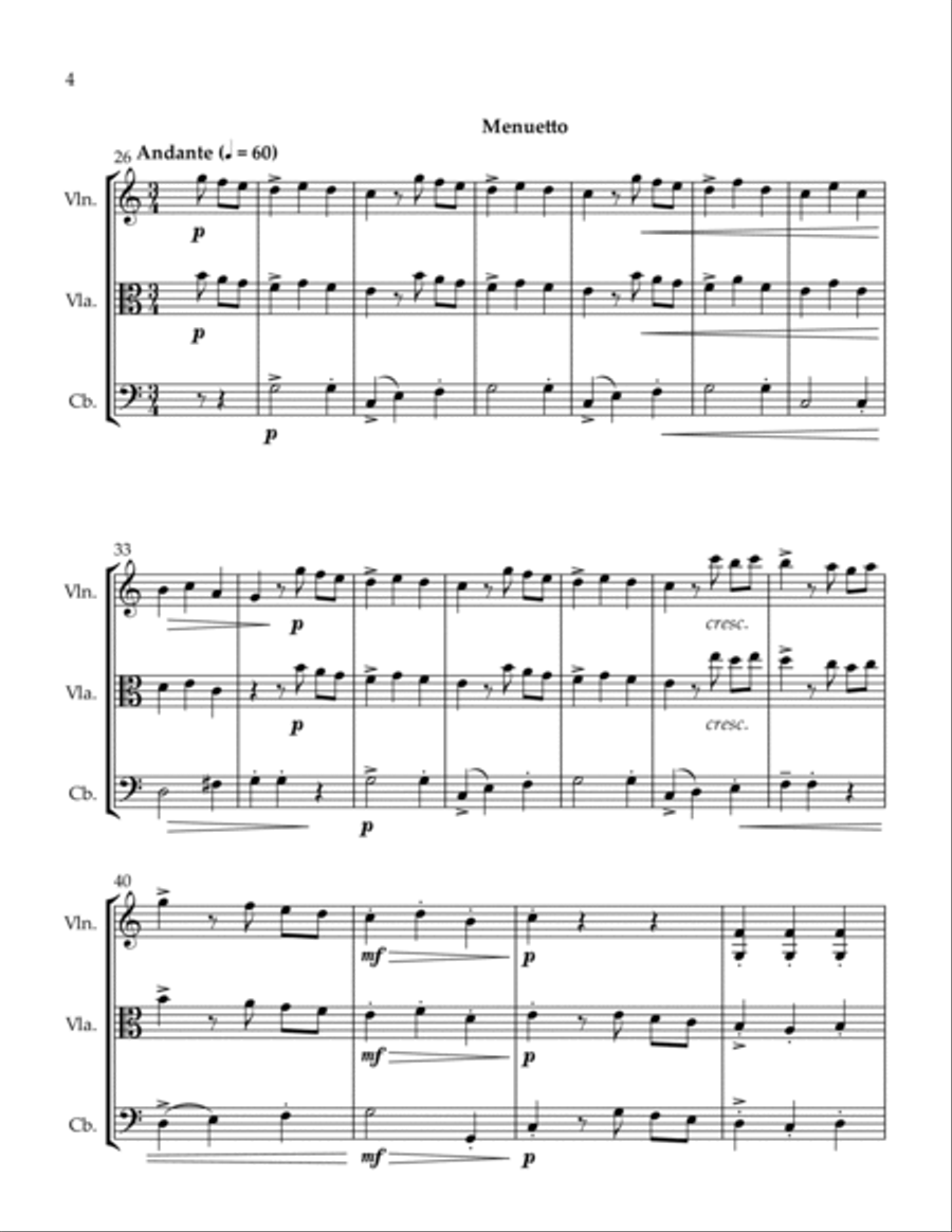 2 Trios Bedtime Menuetto 2 Trios Bedtime Menuetto String Trio scores gallery preview page 4