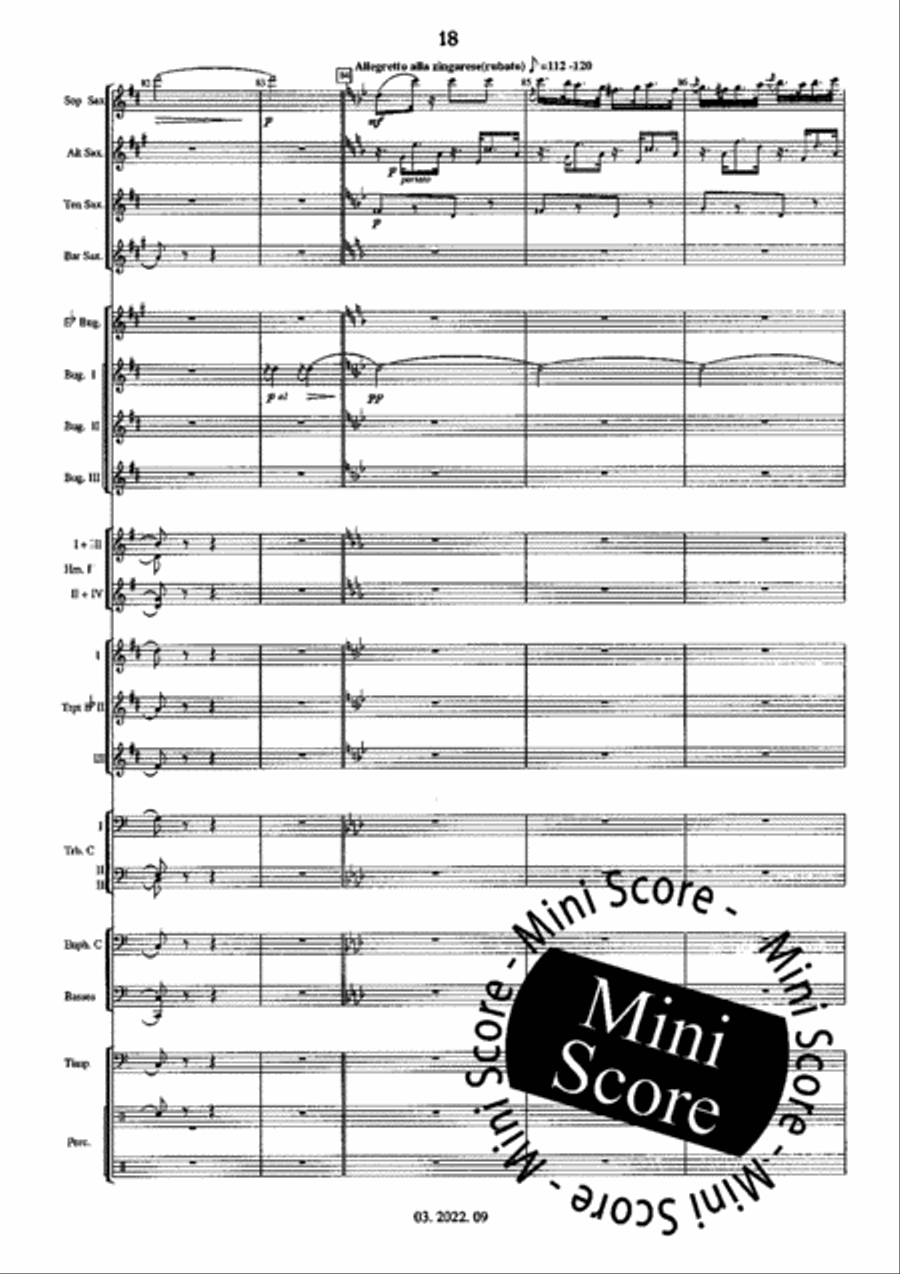 Hungarian Fantasy Fanfare Band scores gallery preview page 22