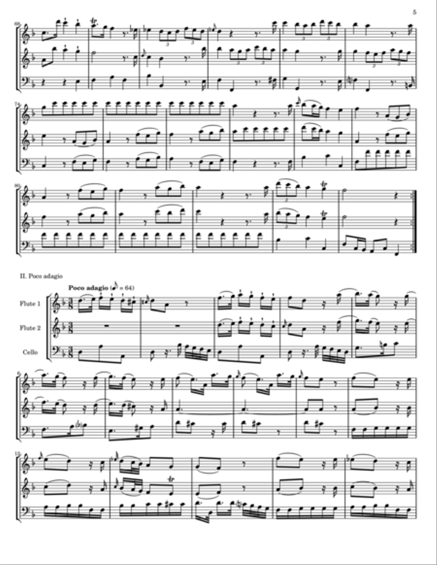 Koch Trio Sonata No. 4 in F Major Small Ensemble scores gallery preview page 5