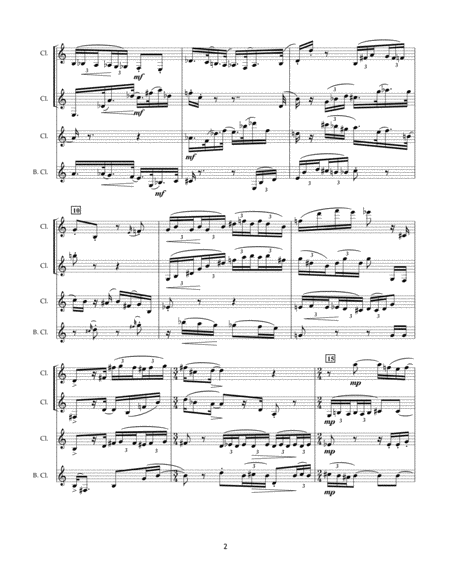 Feuilletons nr. 2, for 3 clarinets & bass clarinet image number null