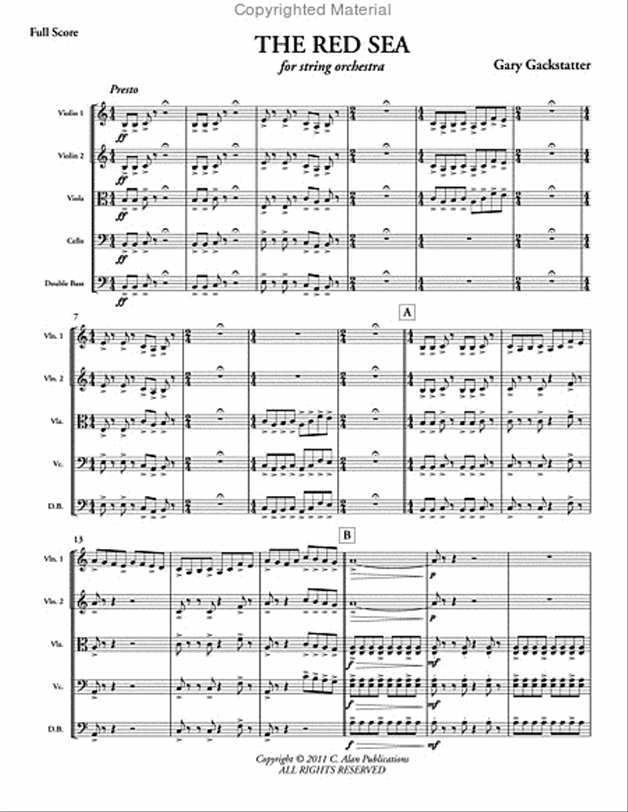 Red Sea, The (score & parts) String Orchestra scores gallery preview page 2