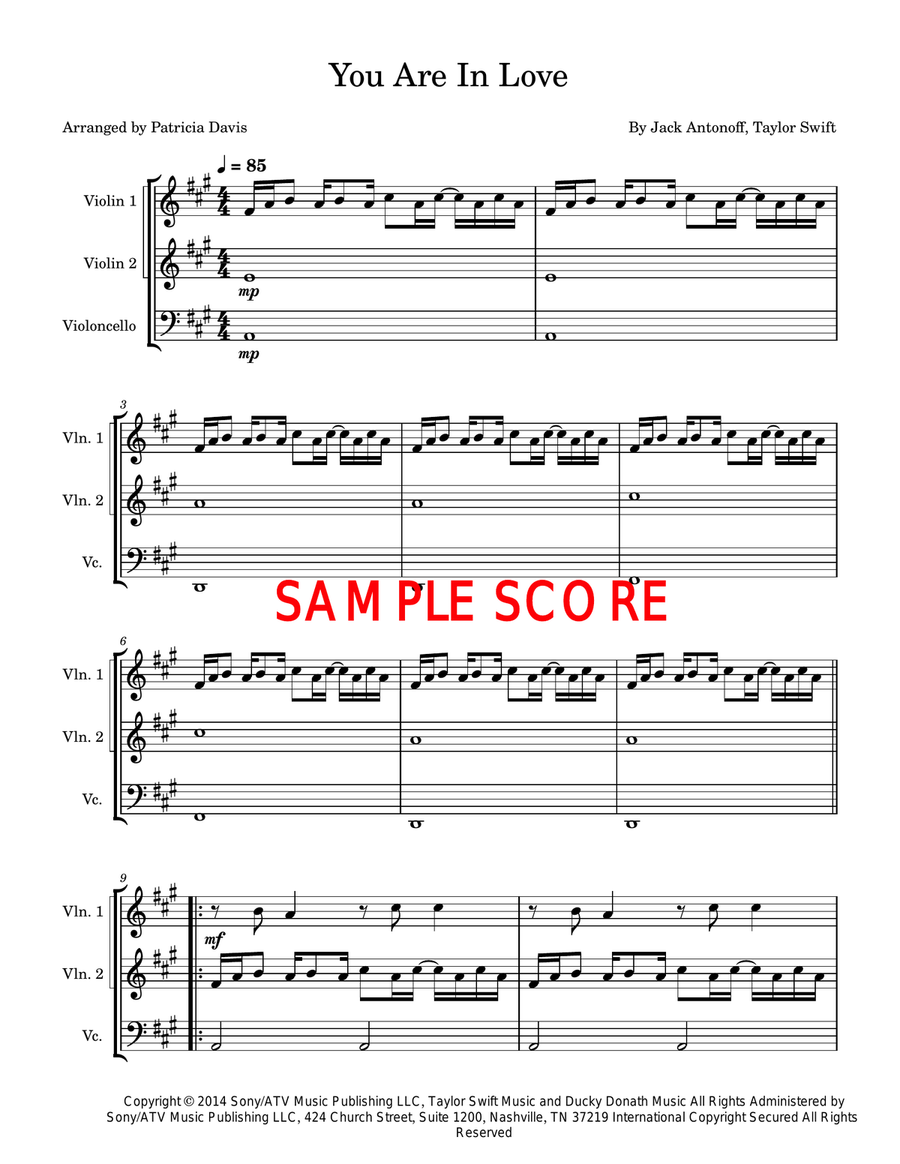 You Are In Love String Trio scores gallery preview page 2