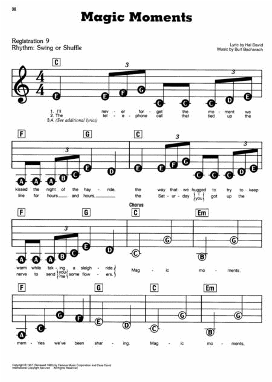 The Songs of Bacharach & David Electronic Keyboard scores gallery preview page 2