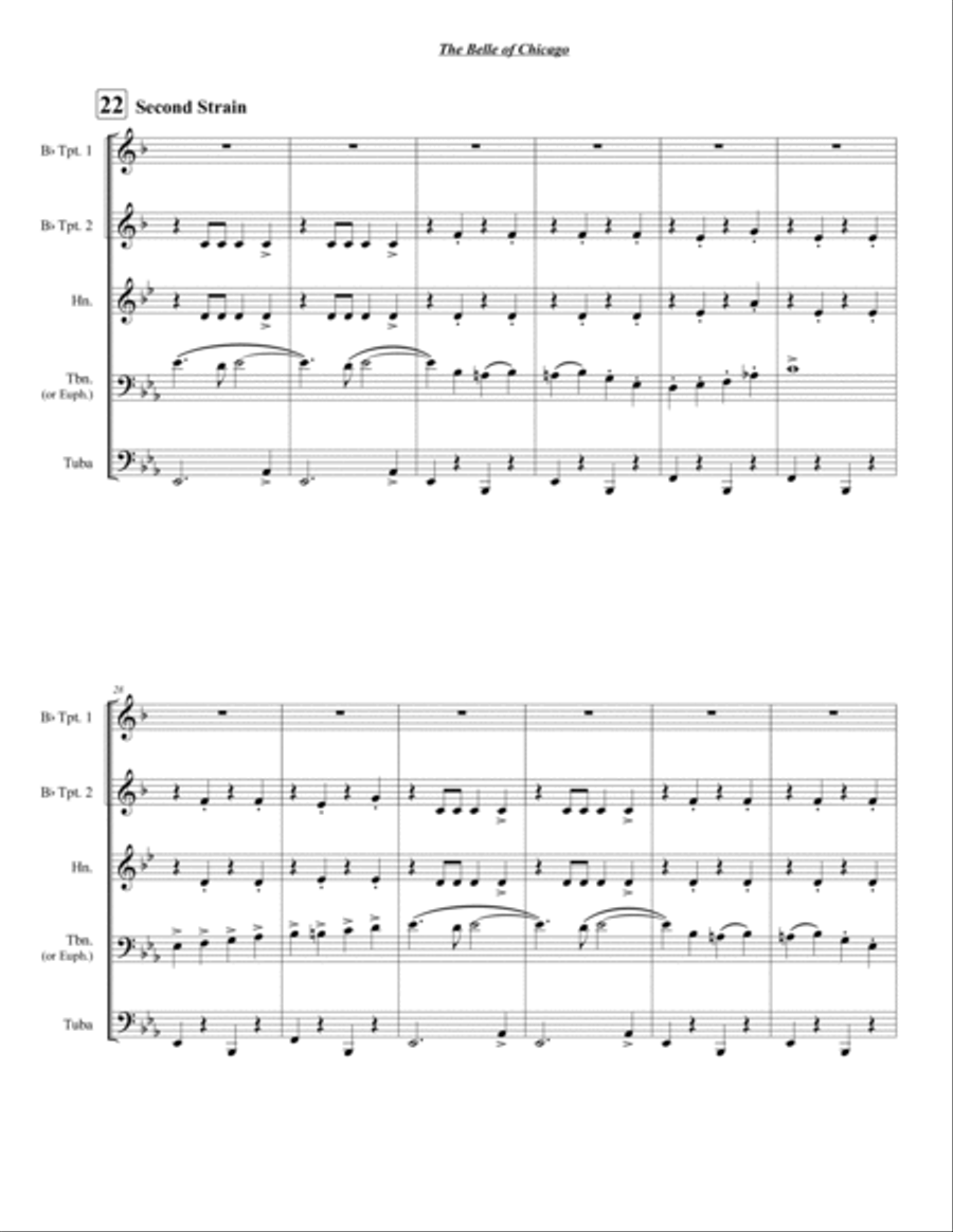 The Belle of Chicago Brass Quintet scores gallery preview page 5
