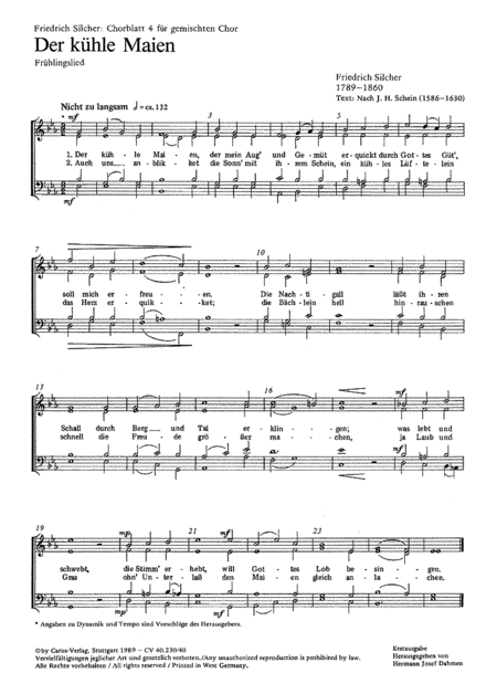 Silcher: Chorblatt 4 fur gemischten Chor