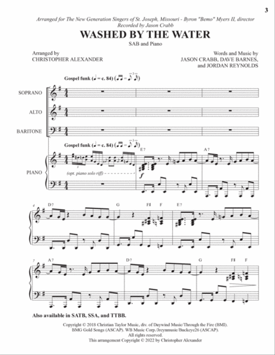 Washed By The Water 3-Part scores gallery preview page 3