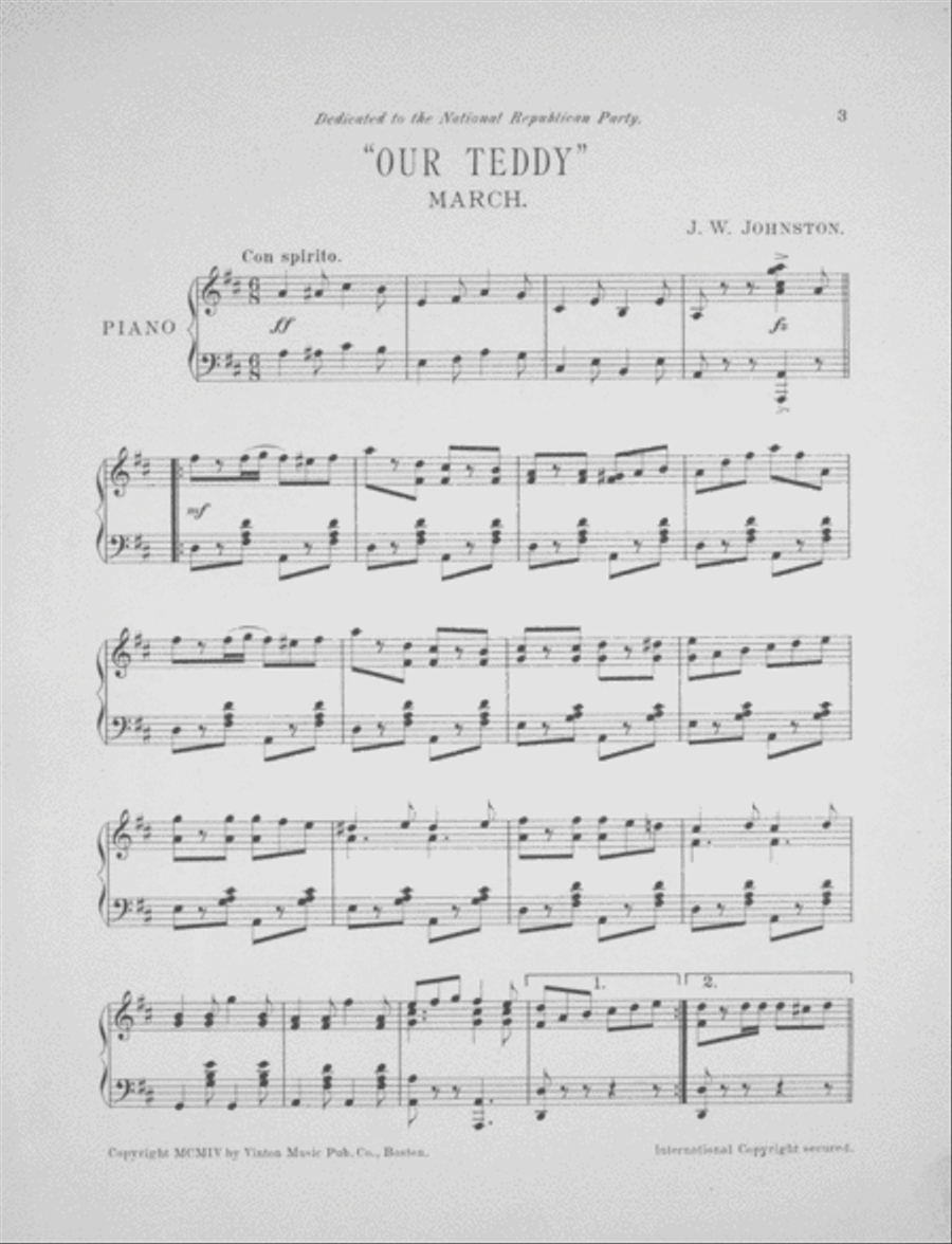 Our Teddy. March Piano Solo scores gallery preview page 2