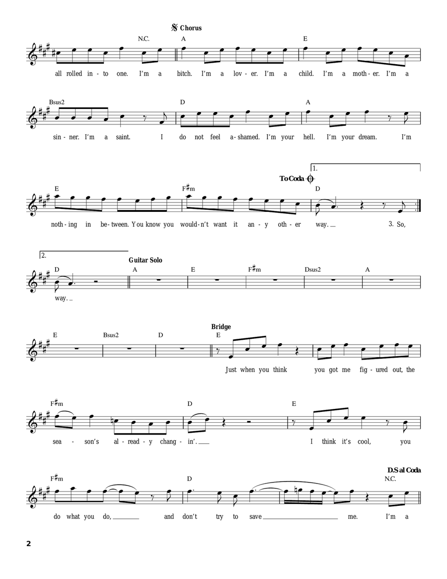 Bitch Bitch Acoustic Guitar scores gallery preview page 2