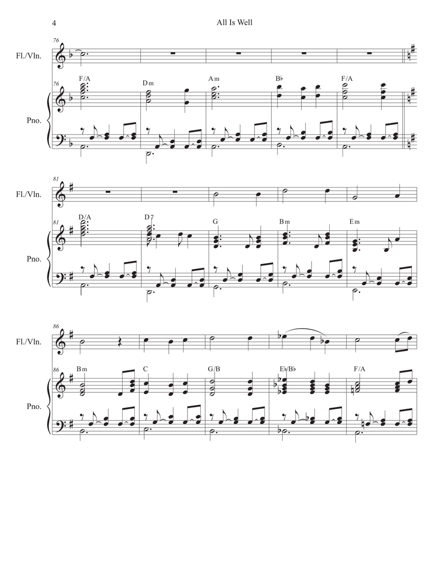 All Is Well Piano scores gallery preview page 4