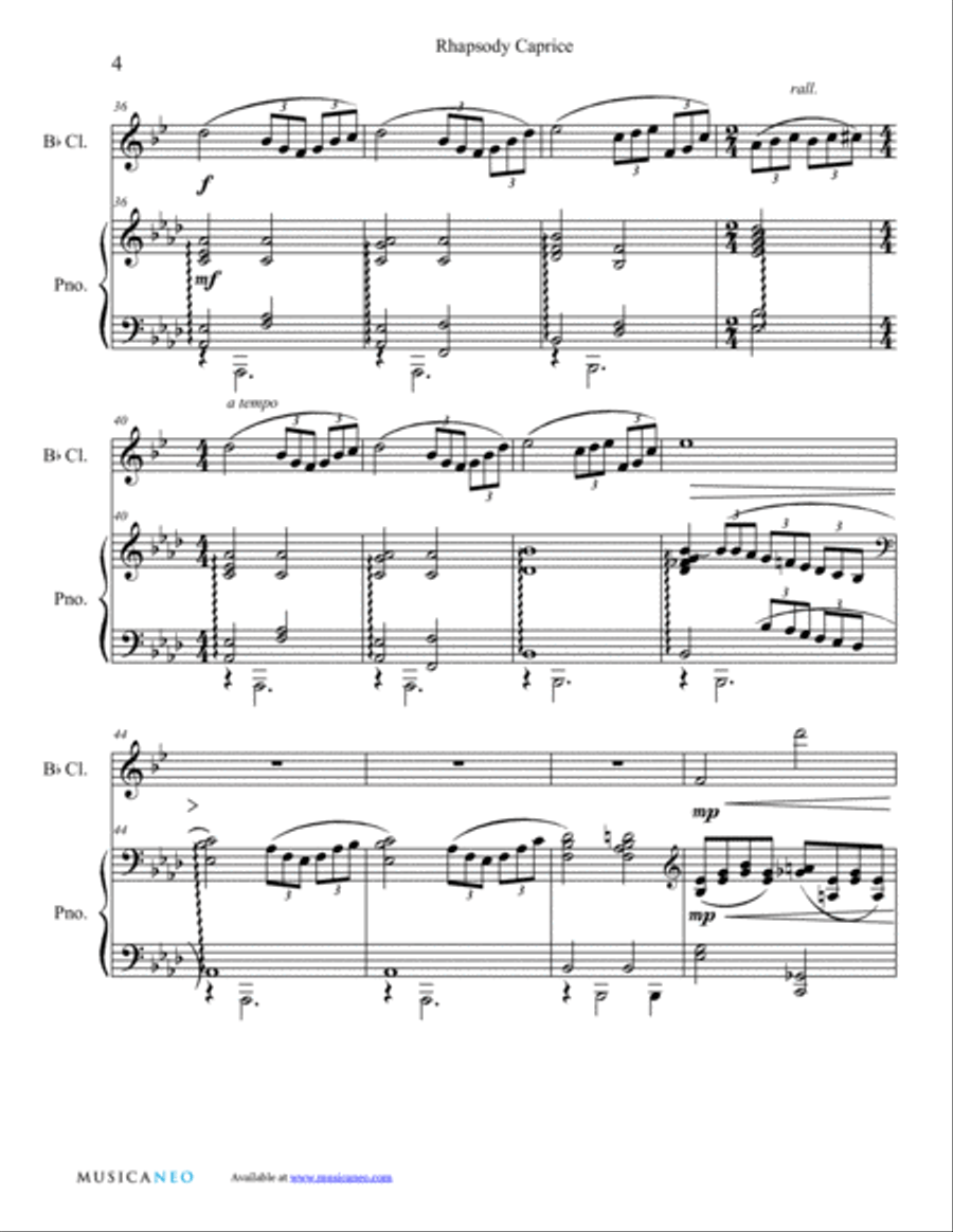 Rhapsody Caprice Rhapsody Caprice Clarinet Solo scores gallery preview page 6